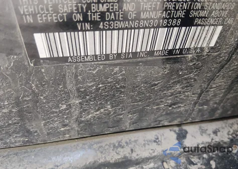 2022 Subaru Legacy Limited z USA, uszkodzony, nr VIN 4S3BWAN68N3018388